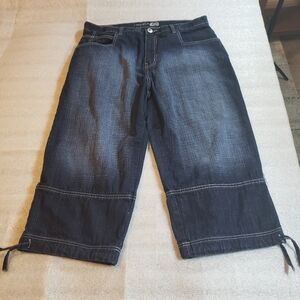 Rare Men's Dodeca 36X22 Jean Long shorts cinch cuff Y2K Baggy Hip Hop Streetwear